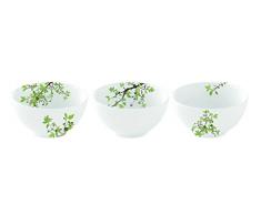 EASY LIFE 1084NTRA Coffret 3 Coupelles, Porcelaine, Blanc, 9,5 cm
