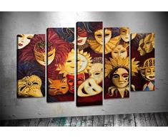 Bonamaison Peinture sur toile, multicolore, 100 x 60 cm, 5 unit - ConÃ§u et fabriquÃ© en Turquie