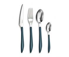 TB CollectionÂ® - MÃ©nagÃ¨re 16 piÃ¨ces Drop Bleue - Set de Couverts de Table en Acier Inoxydable pour 4 Personnes - Manches ABS - Compatible Lave-Vaisselle - Coffret Cadeau - Bleu