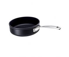 Le Creuset, Sauteuse à Bord Droit Anti-Adhérente, à 24 cm, Sans PFOA, Compatible avec Toutes Sources de Chaleur (y Compris Induction), Anthracite/Argenté