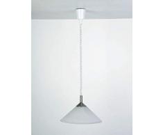 Brilliant 73578/13 Suspension Monte & Baisse-Acier/albatre Mat.plastique-E27, Verre/MÃ©tal/Plastique, E27, 100 W