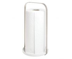 iDesign dérouleur essuie tout sans perçage, support sopalin pratique en métal, porte sopalin pour le papier essuie-tout, argenté mat / blanc mat