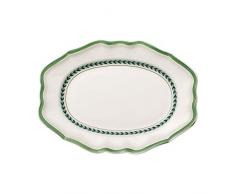 Villeroy & Boch French Garden Green Line Plat ovale, 37 cm, Porcelaine Premium, Blanc/Vert