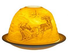 Him DL0035 Magie de lhiver (Winter Wonderland) -photophore en Porcelaine, Blanc CassÃ©, 12x12x8 cm