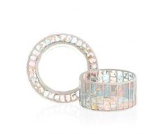 YANKEE CANDLE Romance Lot de 2 Assiettes en Verre avec Abat-Jour en Forme de Bougie Bleu/Rose 12 x 12 x 9 cm