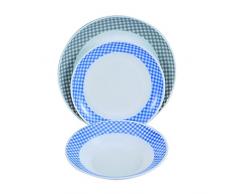 Bergner Mediterraneo Vaisselle, Cristal Opal, Blanc, 30 x 30 x 28 CM, 18 pièces