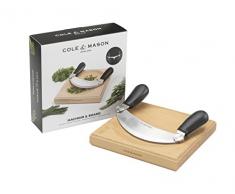 Cole & Mason CH105549 Hachoir à Herbes avec Planche, Autre, Noir, 22 x 22 x 7 cm