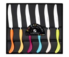 Cuisine Colors 639961 Coffret de 6 Couteaux Acier Inoxydable Zig Zag