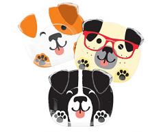 Creative Converting 336667 Assiette en forme de chien assorti, 0,5 x 8,75 x 7,7inc, Multicolore