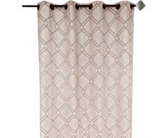 HomeMaison HM698853754 Panneau Ameublement Jacquard Crash Lignes Croisées Zurich Ivoire 135 x 260 cm