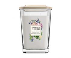 Yankee Candle grande bougie parfumée carrée à deux mèches et couvercle, collection Ãlévation, senteur Bois soyeux