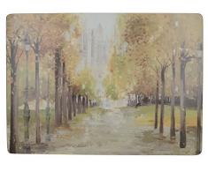 Creative Tops Central Park Imprimé Grande Soutenu Sets de Table, 40 cm x 29 cm (Lot de 4), Liège, Marron, 1 x 1 x 0.5 cm