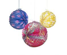 Talking Tables FST4-PAPERLANTERN Lanterne de Papier, 3pk Multicolore, 34,5 x 20,5 x 34,5 cm