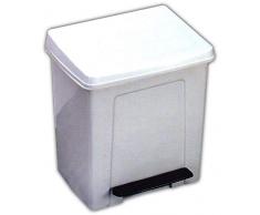 Denox 24140.050 Poubelle à Pédale Sanitaire, 8 L, Blanc, Polypropylène, Unique