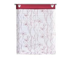 iovivo Store bateau en voilage avec oeillets motif fleuri Fleuri 140 x 45 cm rouge