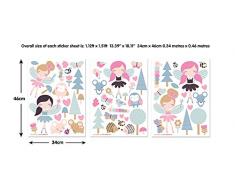 Walltastic 44944 Autocollants muraux Les fÃ©es des Bois et Leurs Amis, Vinyle, Multicolore, 37 x 4,5 x 7 cm