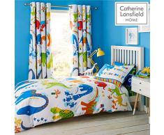 Catherine Lansfield Dino-Saw Parure pour Couette, Polycoton, colorÃ©, Simple