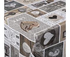 Venilia Rectangle Nappe Love in The Air Linge de Table Toile cirÃ©e Maintenance rÃ©duite hydrophobes, Polyester, PVC, rectangulaire 140Â x 200Â cm, 55023, 140 x 200 cm