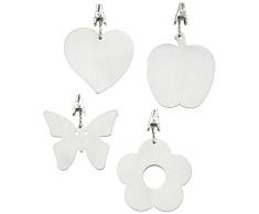 Kitchen Craft Lot de 4 Pinces Ã Nappe lestÃ©es en INOX aux Designs diffÃ©rents