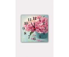 Bonamaison Horloge Murale en MDF, Multicolore, 30 x 30 cm
