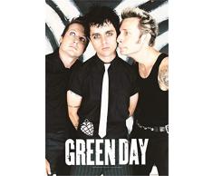 Heart Rock Drapeau Original Green Day Band Poster, Tissu, Multicolore, 110Â x 75Â x 0,1Â cm