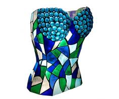 World Art TW60562 Lampes Style Tiffany Lampe sculpture de table corset, 40x29x23 Cm