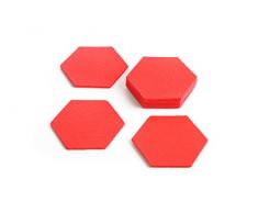 1buy3 Lot de 8 Dessous de Verre hexagonaux en Feutre Rouge 5 mm dÃ©paisseur