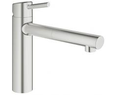 GROHE Robinet de Cuisine Concetto Bec Medium avec Douchette Escamotable Plage de Rotation à 100° Supersteel 31129DC1 (Import Allemagne)