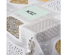 Venilia ZÃNITUDE Nappe Harmony Linge de Table Toile cirée Maintenance réduite hydrophobes, Polyester, PVC, Rondes, x 140 cm, 55004, 140 x 140 cm