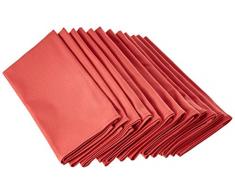 LinenMe Serviettes de Table, Plain, 45x45cm, Tout Coton, Set de 12, Corail