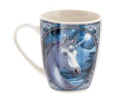 Puckator Mug en Porcelaine MULP20 Design Licorne par Lisa Parker, Bleu/Blanc