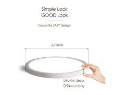 taloya Moon 12 W Panneau LED plafonnier lampe murale rond plastique 960 lm 230 V Classe defficacité énergétique A Blanc neutre 4000 K, 17 x 17 x 2,4 cm