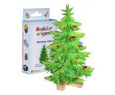 Origami modulaire - 875-Pièces - Set Papier Petit Sapin de Noël, Multicolore