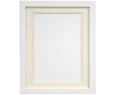 FRAMES BY POST Cadre Photo Largeur H7, 25Â mm dÃ©paisseur, avec Contour Blanc, Bois Dense, Blanc, 6 x 4 Image Size 4 x 3 inch