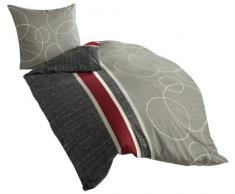 Bierbaum 6230_08 Dessin Parure de lit en Satin de Coton mako Gris, Satin mako, Multicolore, 135 x 200 cm