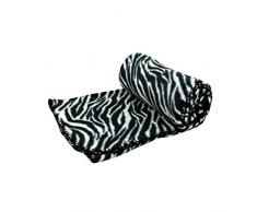 Thedecofactory 130172 Plaid, Polyester, Zèbre, 130 x 170 x 3 cm