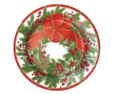 Caspari 13410SP Lot de 8 Assiettes Ã Dessert, Papier, Multicolore, 21 x 21 x 0,02 cm