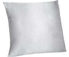 Pinzon Taie doreiller en soie/coton Réversible Argenté 65x65cm