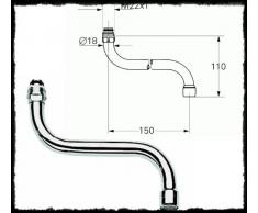 GROHE 13052000 Tuyau sortie Évier de cuisine robinet mural Chrome Bec 150 mm