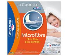 Bleu Câlin Couette 1 Personne Microfibre, Chaude, Douce, Blanc, 140x200 cm, KMF45