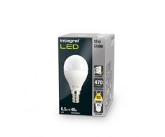 Integral LED ILP45E14O6.5D27KBEWA Ampoule LED E14 Mini Globe 6,5 W 2700 K 470 lm Dimmable Plastique/Aluminium/Nickel BrossÃ©/Verre Blanc Chaud 8,9 x 4,5 cm