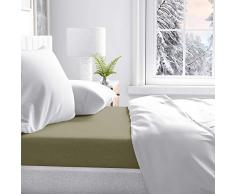 PETTI Artigiani Italiani - Drap-Housse avec Coins, Drap-Housse Percale, Lit 140x200 (140x190/200 + 25 cm), Gris Tourterelle, 100% Made in Italy