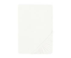 Castell 77113/001/041 Drap Housse en Jersey Stretch pour un Lit Blanc 140 x 200 cm Ã 160 x 200 cm