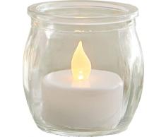 Best Season 062-25 Bougie LED, Verre, WeiÃ, 5.5 x 5.5 x 5.5 cm