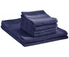 AmazonBasics Performance Serviettes de toilette - 2 serviettes de bain et 4 essuie-mains, Bleu crÃ©puscule