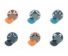 Villa dEste Home Tivoli 2413698 Cala Lisboa Assiettes, Porcelaine + Service de Table Grès, Multicolore, 18 unités