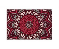 Excelsa Mandala Rouge Paillasson entrÃ©e, Fibre de Coco, 40Â x 60Â cm