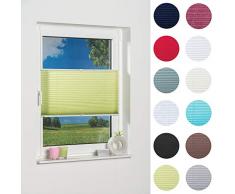 Khome - Store plissÃ© Ã Fixer, Polyester, Vert, 90 x 210 cm