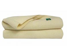 Couverture traditionnelle-100% pure laine vierge de france - OURSON - Ecru A1 - 240 x 260