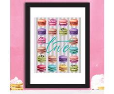 WALPLUS Macaron Desserts Poster/décoration Stickers muraux, Multicolore